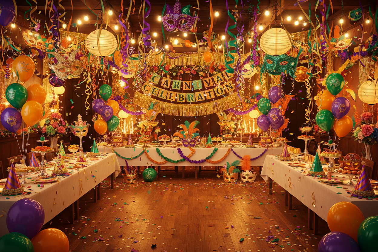 Carnaval versieringen themafeest