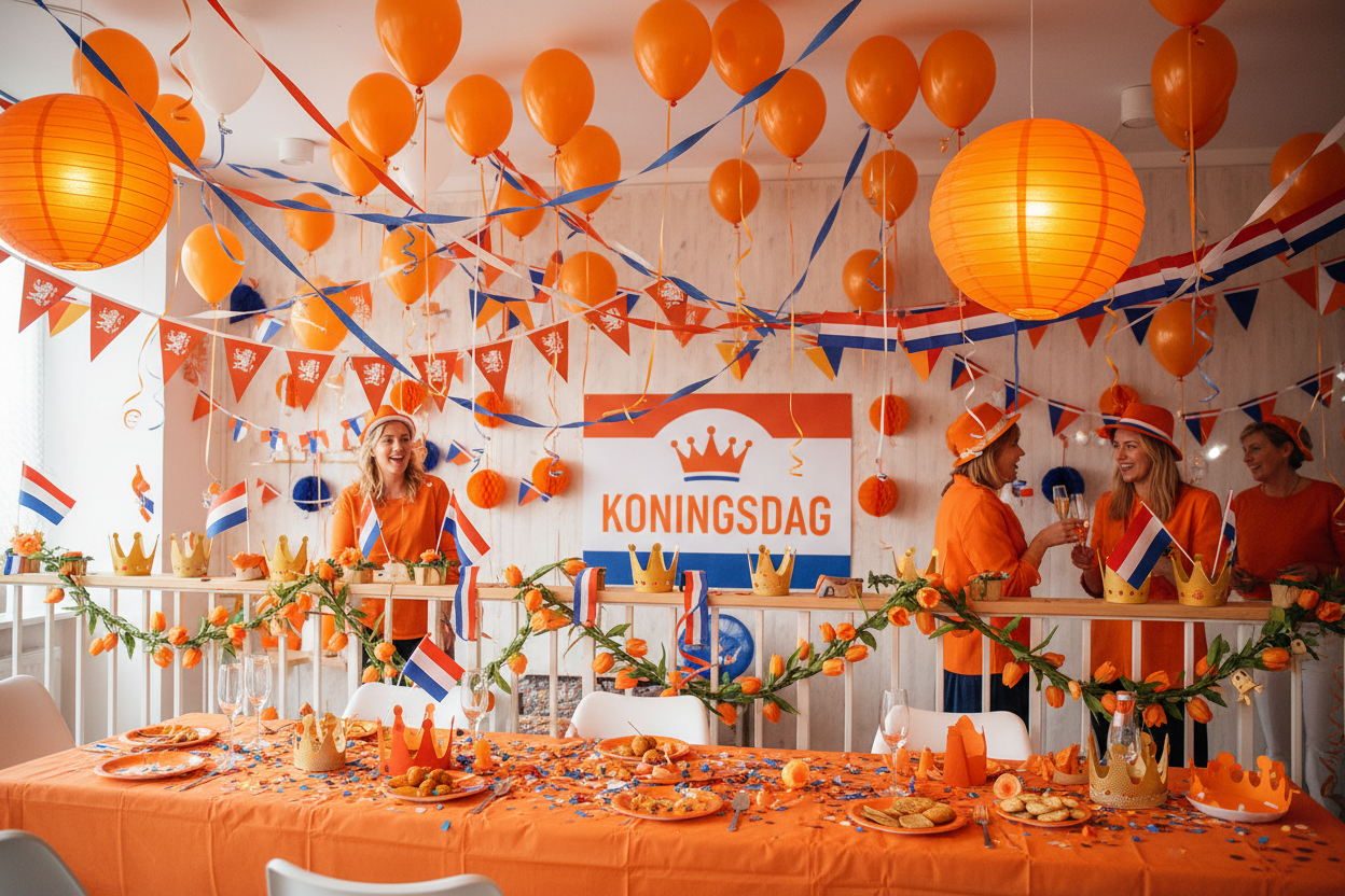 Koningsdag versieringen voor een themafeest